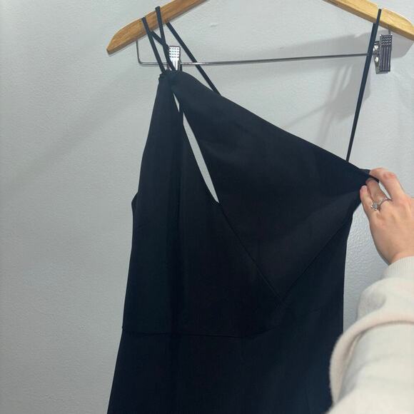 MANGO Asymmetrical Long Black Jumpsuit Size Small - Picture 8 of 15